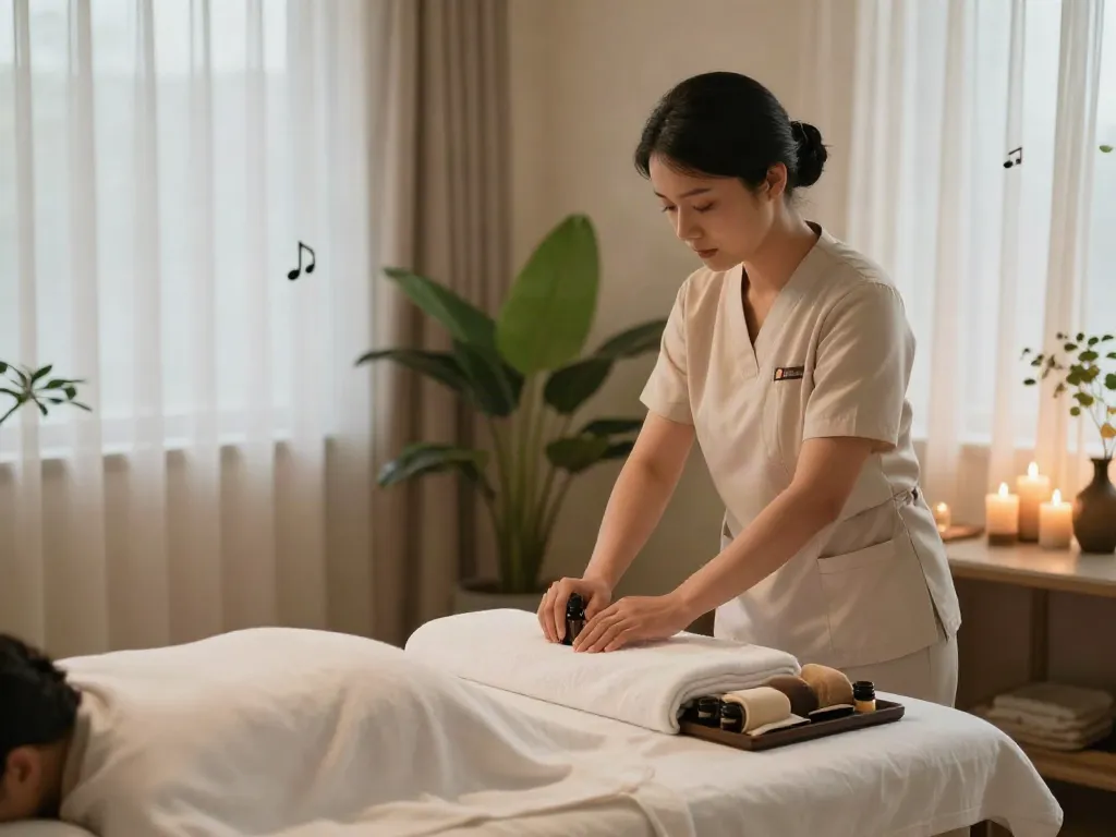 Experience 신촌출장안마 in a calming wellness massage room.